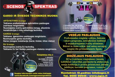 Garso ir šviesos technikos nuoma bei Didžėjaus ir Vedėjo paslaugos