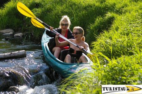 TURISTAUK LT - baidarių nuoma, Dobilų Slėnis: nameliai prie upės JŪRA