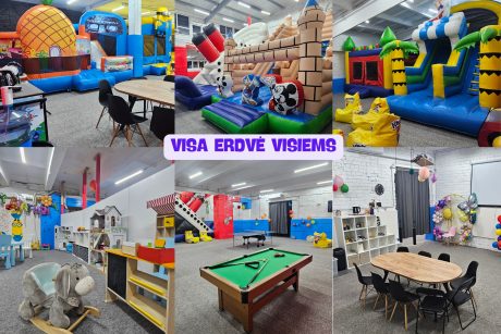 Jump Out "Pramogų erdvė kaune" Pripučiami batutai ir įvairūs žaidimai