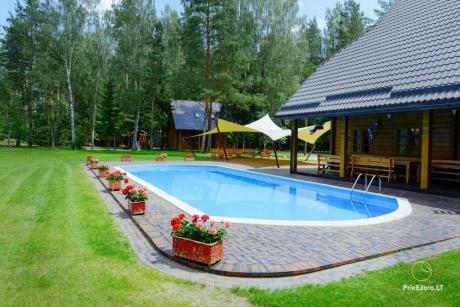 Sodyba "Druskų miškas" - šventėms bei poilsiui! Pokylių salės, pirtis, lauko baseinas