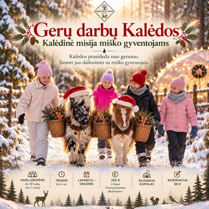 Miško sapno žirgai - Gerų darbų Kalėdos– kalėdinę misiją miško gyventojams