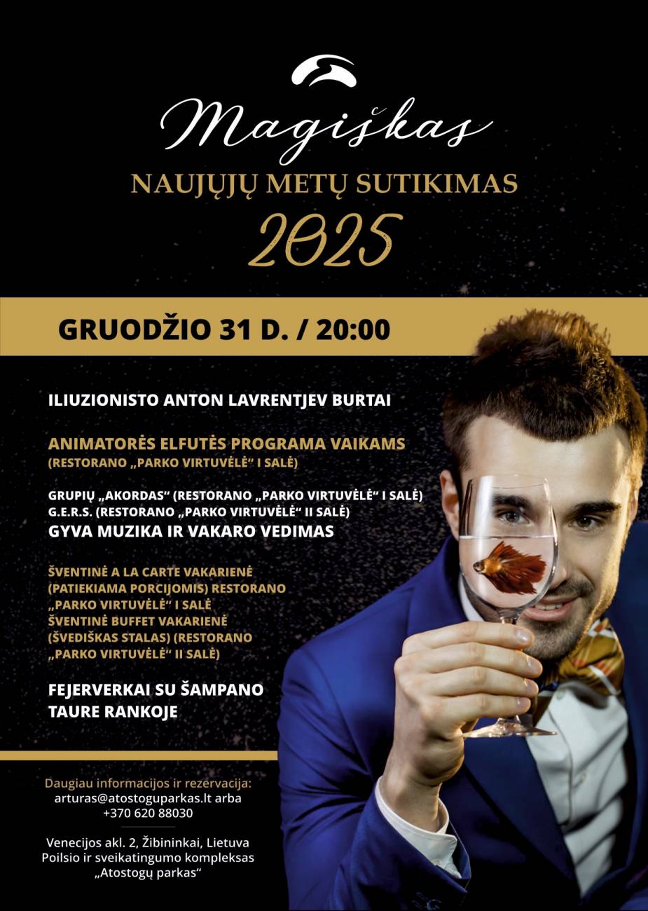 Magiškas Naujųjų metų sutikimas „Atostogų parke“ su iliuzionistu Anton Lavrentjev