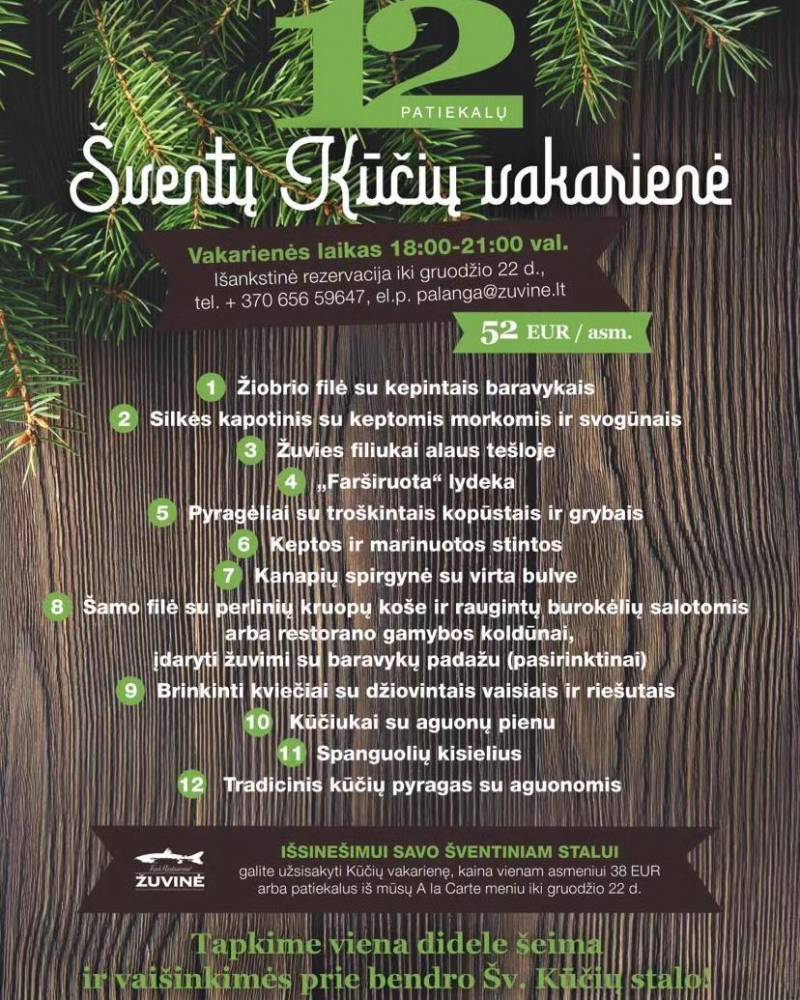 Šventų Kūčių vakarienė restorane "Žuvinė"